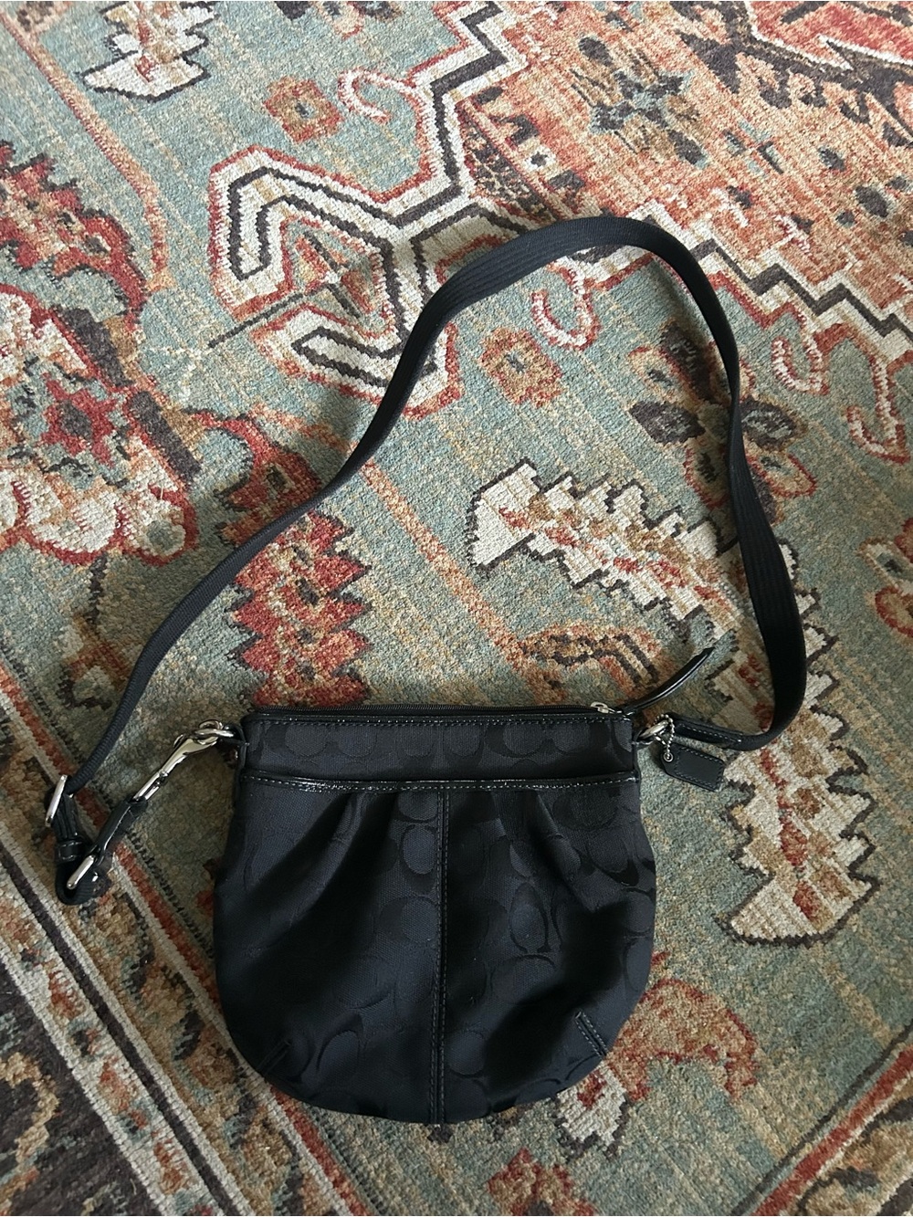 Coach Black Signature Small Crossbody Pouch